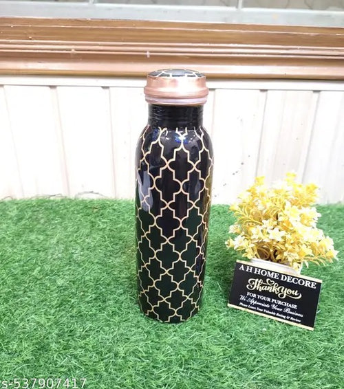 Vedicaa Pure Copper Zig Zag Printed Bottle