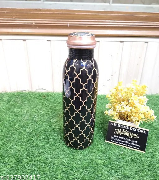 Vedicaa Pure Copper Zig Zag Printed Bottle